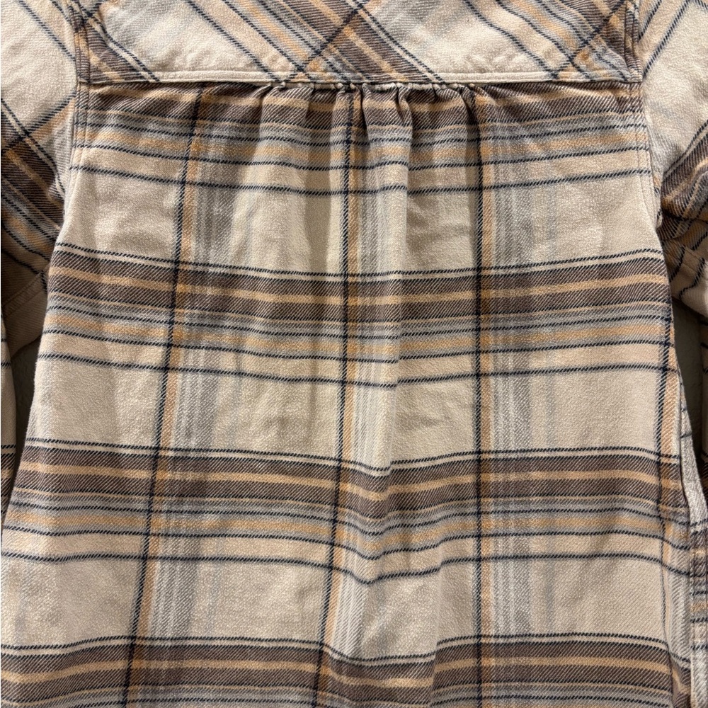Patagonia Striped Shirt in Beige and Blue flannel used good conditions - Picture 6 of 9